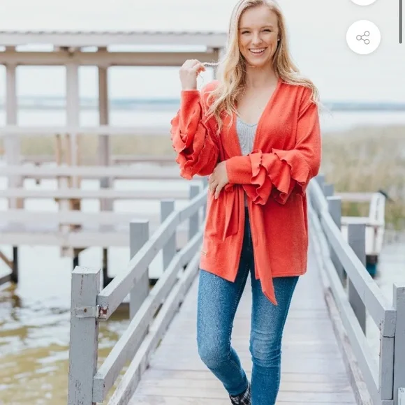 Simply Southern Ruffle Cardigans - Picture 2 of 3